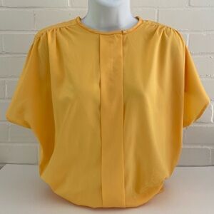Classic Vintage David Matthew Mustard Yellow Dress Luncheon Blouse Size 6